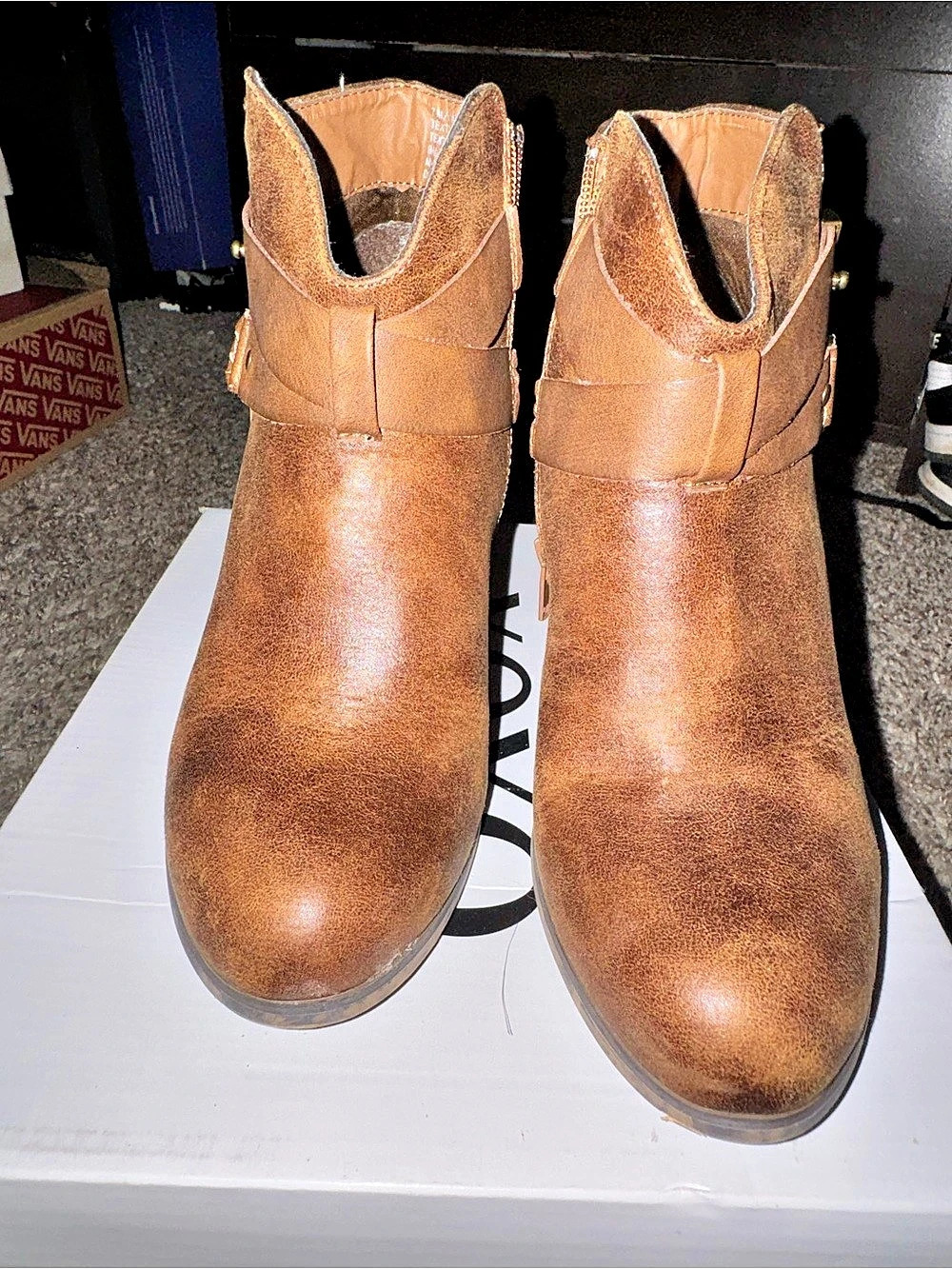XOXO Kasper Brown Heeled Ankle Boots US 7 M